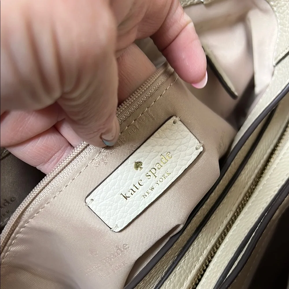 Kate Spade Leila‎ Light Sand Leather Triple Compartment Satchel Bag & wallet Set